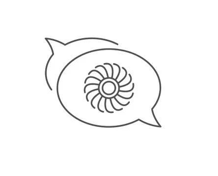 Fan engine line icon. Jet turbine sign. Vector Stock Illustration