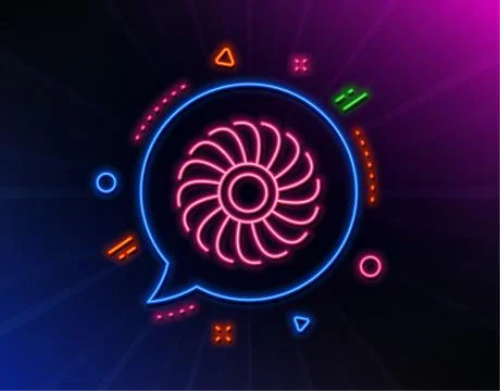 Fan engine line icon. Jet turbine sign. Vector Stock Illustration