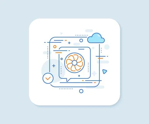 Fan engine line icon. Jet turbine sign. Vector Stock Illustration
