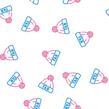 Fan hat cloth vector seamless pattern Stock Illustration