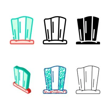 Fan hat modern funny accessory color icon vector Stock Illustration