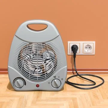 Fan heater in interior, 3D rendering Stock Illustration