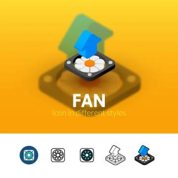 Fan icon in different style Illustrazione stock
