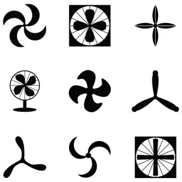Fan icon set Stock Illustration