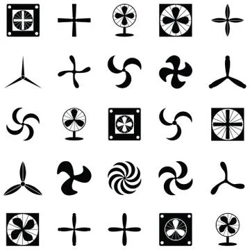 Fan icon set Illustrazione stock