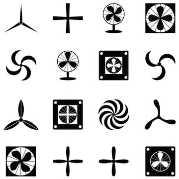 Fan icon set Stock Illustration