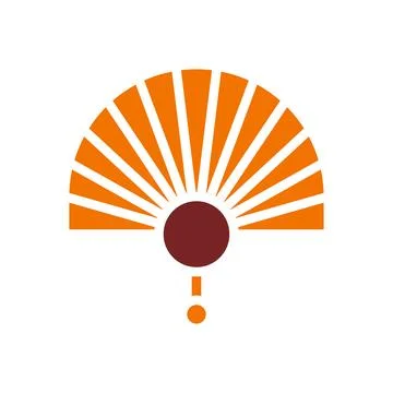 Fan icon solid orange brown colour chinese new year symbol perfect. Illustrazione stock