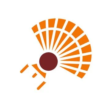 Fan icon solid orange brown colour chinese new year symbol perfect. Illustrazione stock
