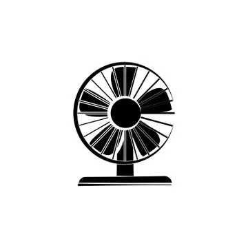 Fan icon vector black on white background Stock Illustration