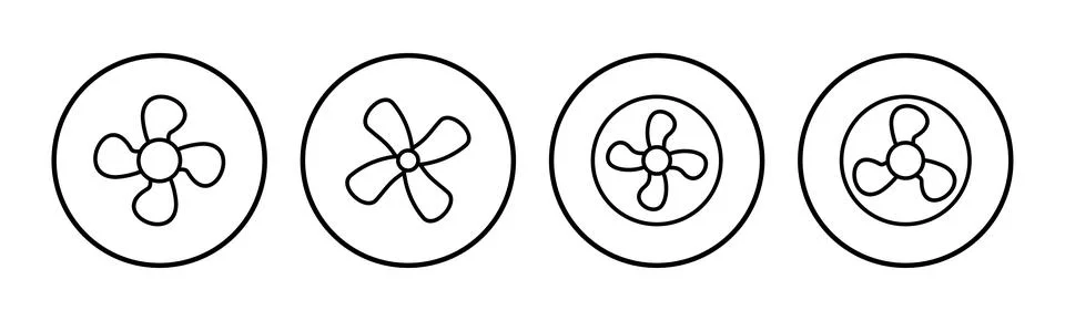 Fan icon vector. blower icon. propeller. ceiling Stock Illustration
