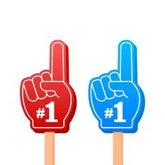 Victory hands symbol. Number one and the best. Foam vector.: Royalty Free  #91682098