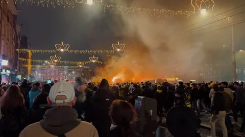 Fan march 19 (Editorial) Video stock 321768742