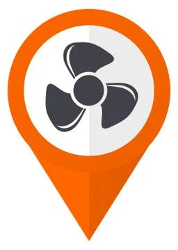 Fan orange pointer vector icon in eps 10 isolated on white background. Stock Illustration