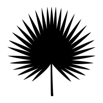 Fan Palm Leaf Silhouette Vector Icon Ilustración de archivo