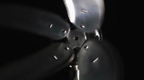 Fan propeller on black background, fast shutter speed Stock Footage 52907440