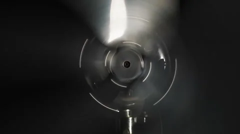 Fan propeller on black background, slow shutter speed Видео 52906628