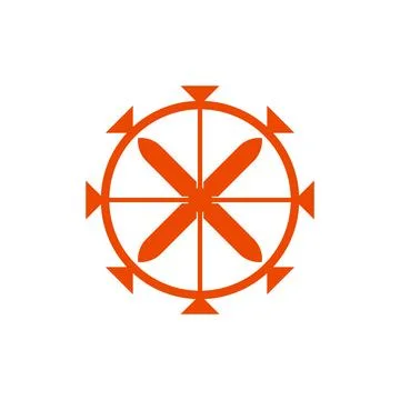 Fan propeller logo simple expression icon design, graphic, minimalist.logo Stock Illustration