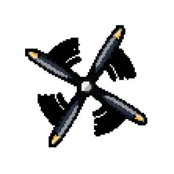 Fan propeller pixel art vector illustration Stock Illustration