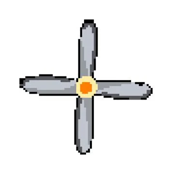 Fan propeller pixel art vector illustration Stock Illustration