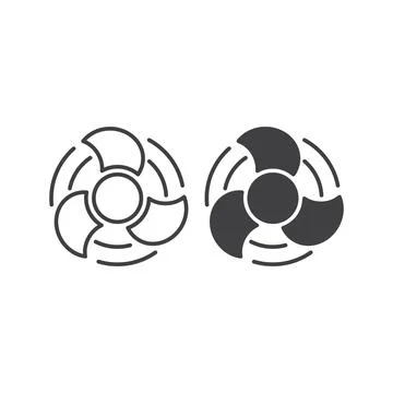 Fan, propeller, ventilation. Vector icon template Illustrazione stock