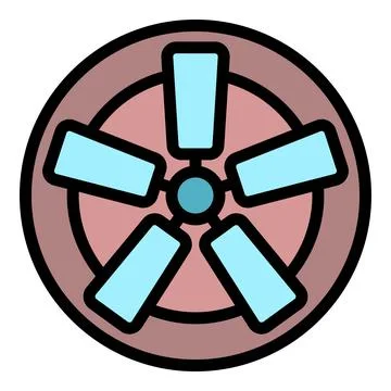 Fan with rectangular blades icon color outline vector Stockillustratie