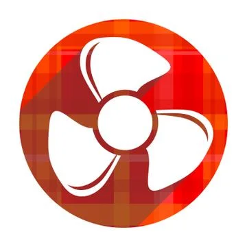 Fan red flat icon isolated. Illustrazione stock
