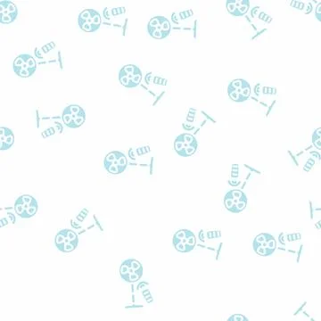 Fan with remote control glyph vector seamless pattern Stock Illustration