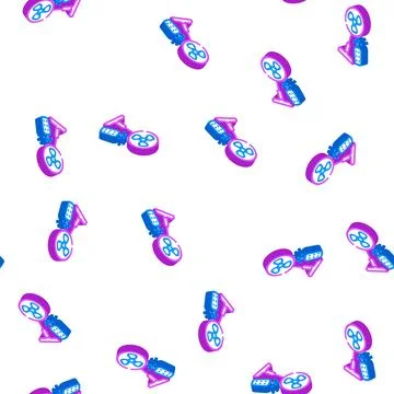 Fan with remote control isometric icon seamless pattern Stock Illustration