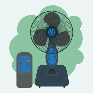 Fan with remote vector illustration Stock Illustration