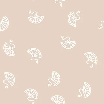 Fan retro line vector seamless pattern black Illustrazione stock