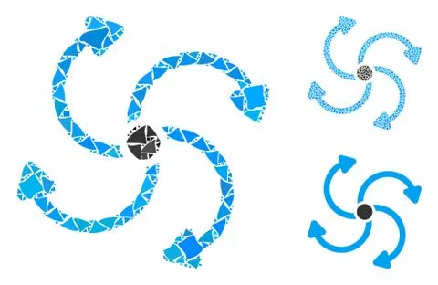 Fan rotation Composition Icon of Bumpy Pieces Stock Illustration