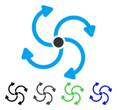 Fan Rotation Flat Icon Illustrazione stock