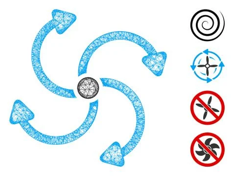 Fan Rotation Web Vector Mesh Illustration Illustrazione stock