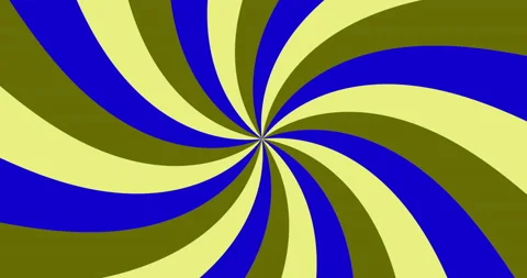 A fan shaped pattern in yellow on a blue background rotating clockwise. 库存影片 195207351
