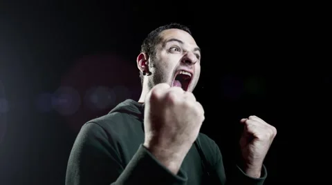 Fan shouting a goal Stockbeeldmateriaal 42333170