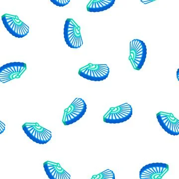 Fan spain isometric icon seamless pattern Stock Illustration