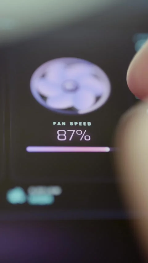Fan Speed Control Showing Eighty Seven Percent 4K Stock Footage 341358011