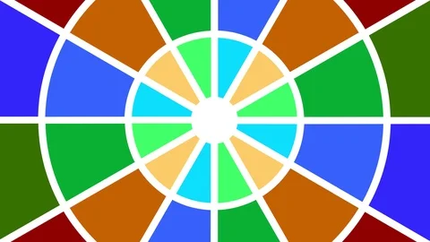 Fan of various colors in the shape of a circular spiral that rotates clockwise. Stock Footage 118960226