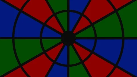 Fan of various colors in the shape of a circular spiral that rotates clockwise. Video stock 119399137