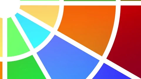 Fan of various colors in the shape of a circular spiral that rotates clockwise. Video stock 121096315