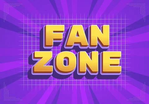 Fan zone text on purple event background 스톡 일러스트