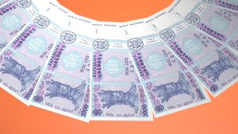 Fanciful Looping Design 1000 Leu Curency of Moldova Stock Footage 306829509