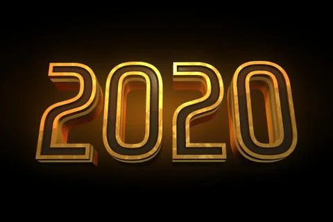 Fancy 2020 3D render Stock Illustration