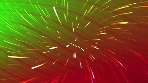 Fancy abstract green red background light streaks radiate outward creating a Stock Footage 297339612