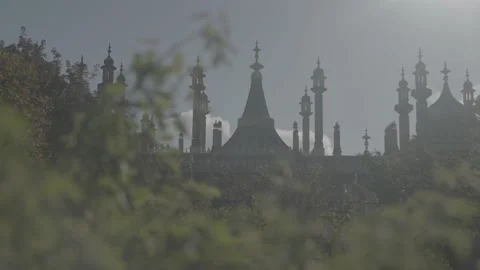 Fancy, ancient and vintage rooftop architecture, Brighton Stock Footage 201469699