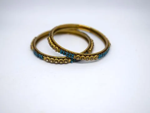 Fancy bangles isolated on white background. Stock Photos