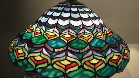 Fancy Bedside Lamp, Peacock Stock Footage 42677660