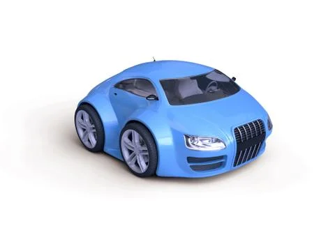 Fancy blue coupe - original design (micromachines series) Stock Illustration
