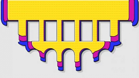 Fancy blue yellow pink wave fill in effect on facade texture template Stock Footage 165518779
