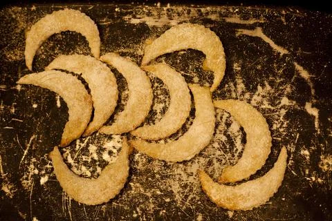 Fancy Brazilian Tapioca chips. Flatbread made from cassava. Food background. Stock Photos